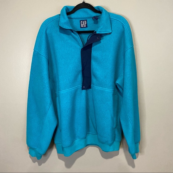 GAP Other - Gap Vintage 90's Cozy Teal Fleece Pullover Size Large